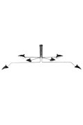 Lampa wisząca CRANE-6P czarna 280 cm