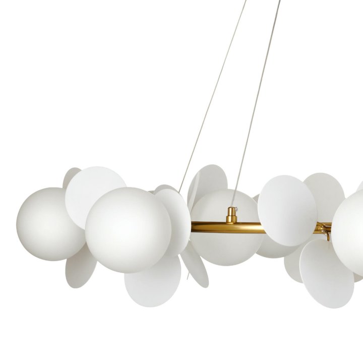 Lampa wisząca CHIC biało złota 105 cm - nowoczesna lampa do salonu