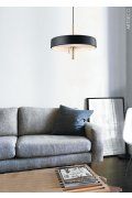 Lampa wisząca ARTDECO czarno - złota 35 cm do salonu