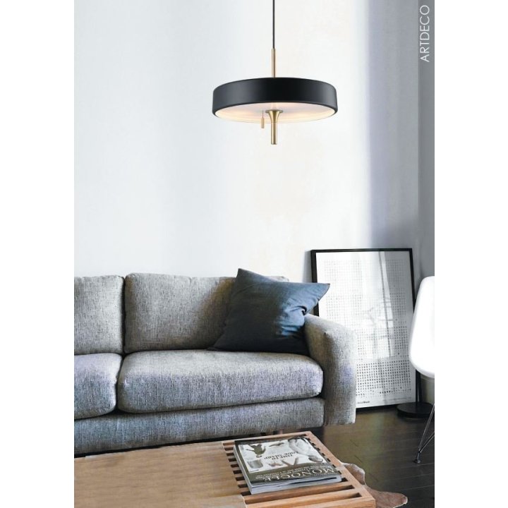 Lampa wisząca ARTDECO biało - złota 35 cm do salonu