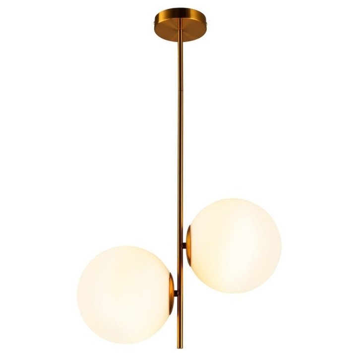 Lampa wisząca VENUS-2 mosiądz 44 cm , białe klosze