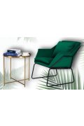Fotel welurowy FLUENCE ciemna zieleń