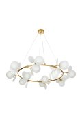 Lampa wisząca CHIC biało złota 105 cm - nowoczesna lampa do salonu