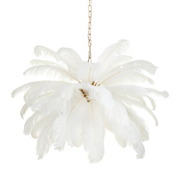 Lampa wisząca EMU pióra białe 100 cm