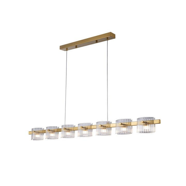 Lampa wisząca LED BACCIO złota 120 cm - nowoczesna lampa nad stół i wyspę