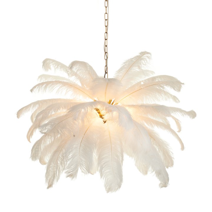 Lampa wisząca EMU pióra białe 100 cm