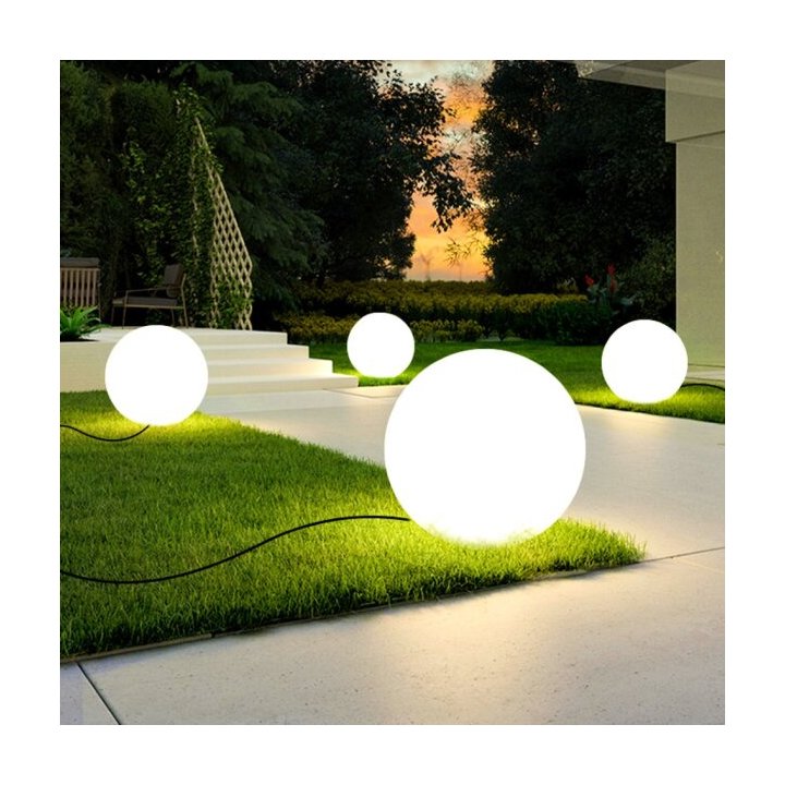 Lampa ogrodowa kula BALL M biała 40 cm