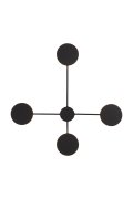 Lampa ścienna CLEX - 4 LED czarna 112 cm