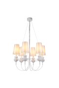 Lampa wisząca QUEEN-6 biała