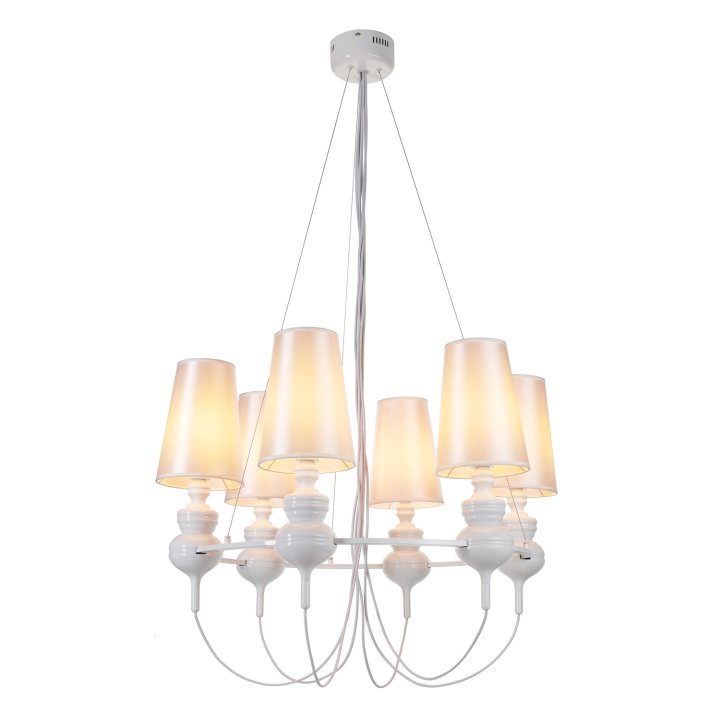 Lampa wisząca QUEEN-6 biała