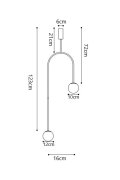 Lampa wisząca LOOP złota 123 cm z białymi kloszami - nowoczesna do salonu