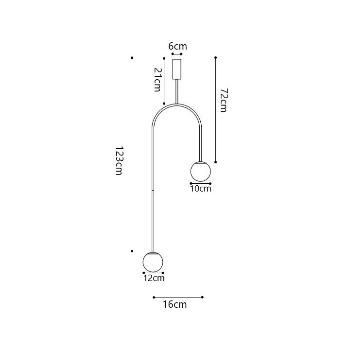 Lampa wisząca LOOP złota 123 cm z białymi kloszami - nowoczesna do salonu