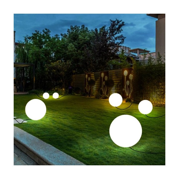 Lampa ogrodowa kula BALL S biała 35 cm
