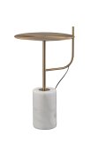 Lampa podłogowa ze stolikiem VINCENT złota 146 cm