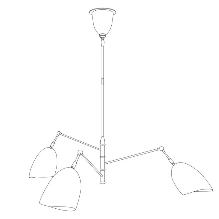 Lampa wisząca RAGNO czarna 150 cm