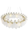 Lampa wisząca PIUMA mosiądz biała 80 cm