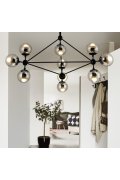 Lampa wisząca ASTRIFERO-10 bursztynowo czarna 90 cm