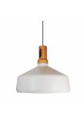 Lampa wisząca NORDIC WOODY biało drewniana 35 cm