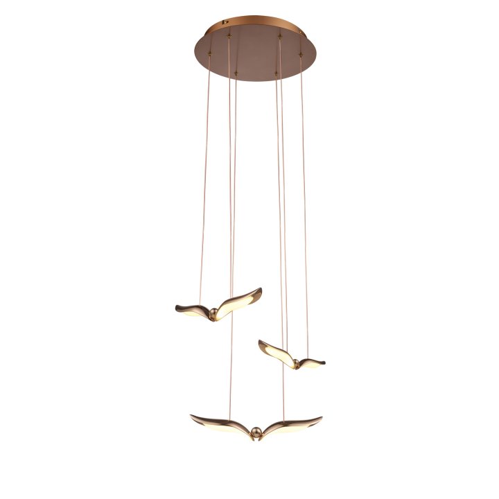 Lampa wisząca GUFO 3 LED różowe złoto 36 cm