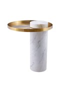 Stolik kawowy COLUMN marmurowy biało złoty 55 cm