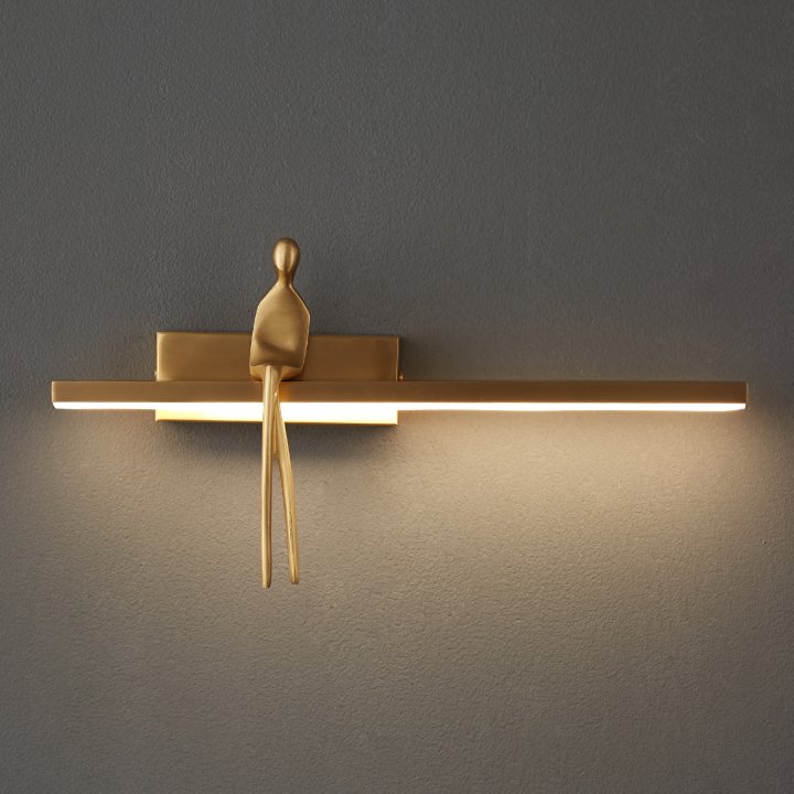Lampa ścienna led AMICI złota 31 cm