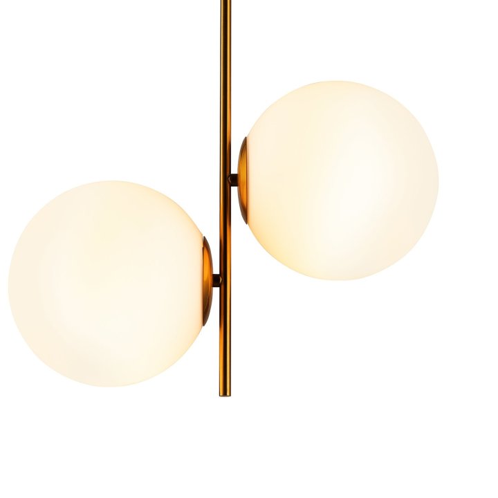 Lampa wisząca VENUS-2 mosiądz 44 cm , białe klosze