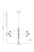 Lampa wisząca ASTRIFERO-21 bursztynowo czarna 165 cm