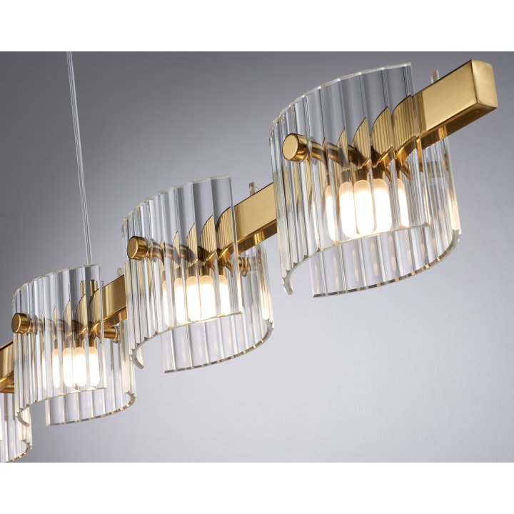 Lampa wisząca LED BACCIO złota 120 cm - nowoczesna lampa nad stół i wyspę