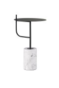 Lampa podłogowa ze stolikiem VINCENT czarna 146 cm