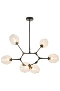 Lampa wisząca MODERN ORCHID-6 transparentno czarna 130 cm