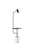 Lampa podłogowa ze stolikiem VINCENT czarna 146 cm