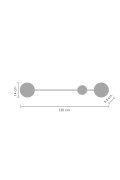 Lampa ścienna CLEX - 2 LED czarna 120 cm