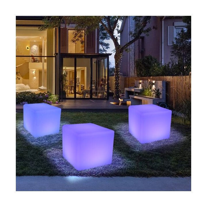 Lampa ogrodowa kostka CUBIC XL LED RGBW 16 kolorów 50 cm