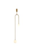 Lampa wisząca LOOP złota 123 cm z białymi kloszami - nowoczesna do salonu