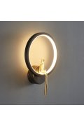 Lampa ścienna AMICI RING LED czarno złota 27 cm