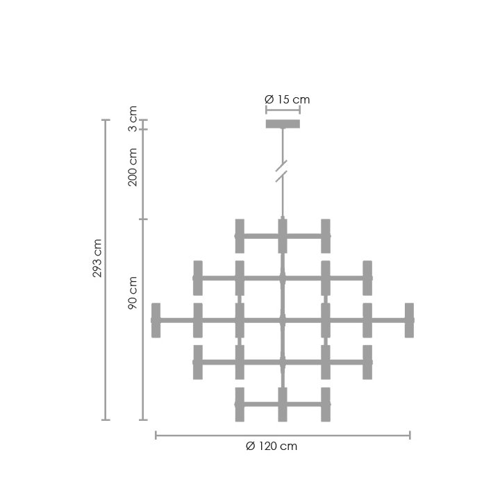 Lampa wisząca CANDLES-30 złota 120 cm