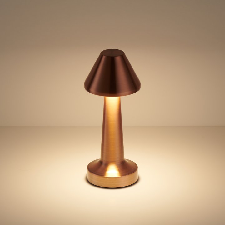 Lampa stołowa TAVOLO B LED dotykowa miedziana 22 cm