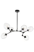 Lampa wisząca MODERN ORCHID-6 transparentno czarna 130 cm