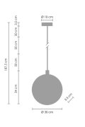 Lampa wisząca MARBLE LED marmurowo złota 30 cm