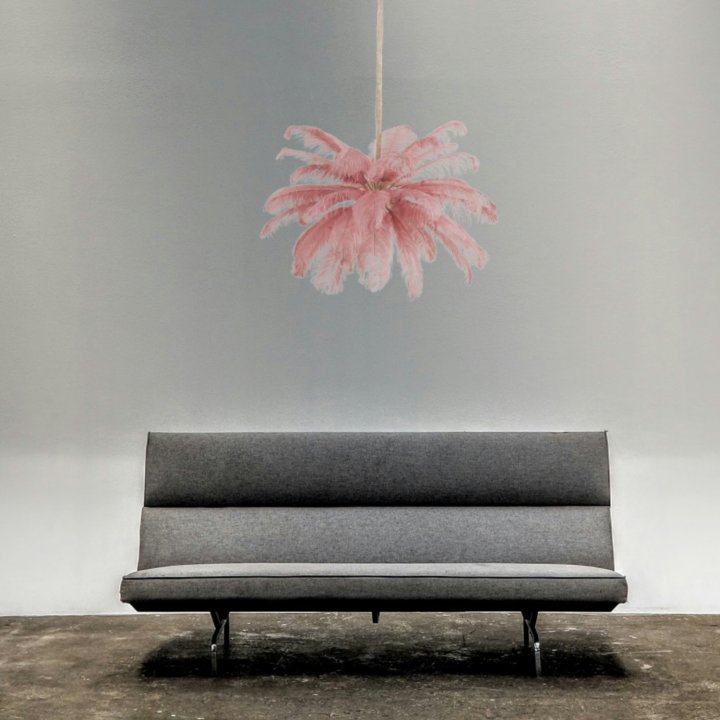 Lampa wisząca EMU pióra białe 100 cm
