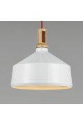 Lampa wisząca NORDIC WOODY biało drewniana 35 cm