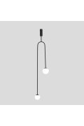 Lampa wisząca LOOP czarna 123 cm z białymi kloszami - nowoczesna do salonu