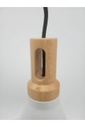Lampa wisząca NORDIC WOODY biało drewniana 25 cm