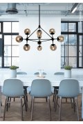Lampa wisząca ASTRIFERO-10 bursztynowo czarna 90 cm