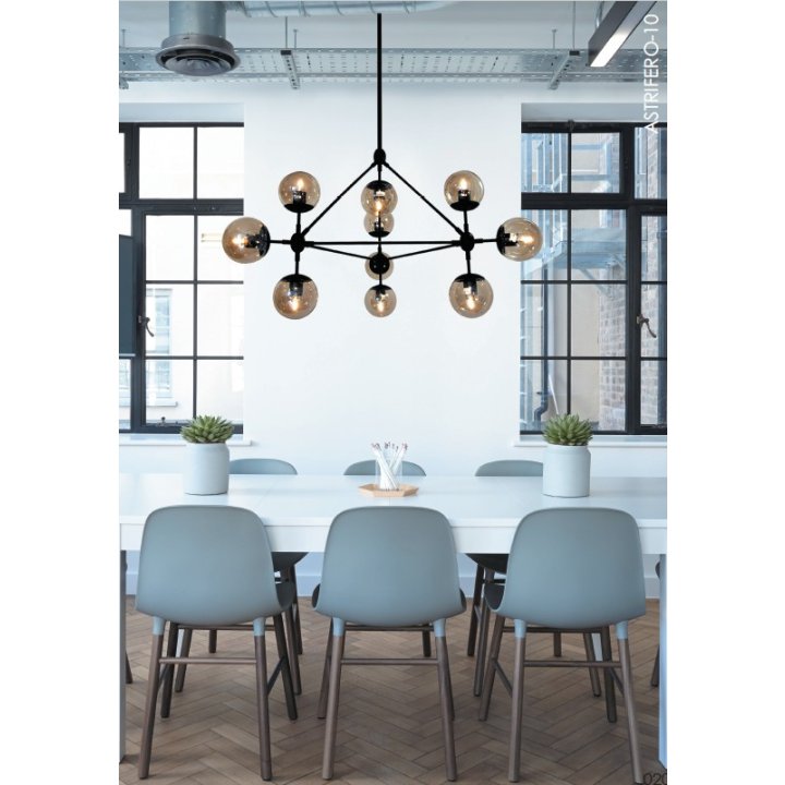 Lampa wisząca ASTRIFERO-10 bursztynowo czarna 90 cm