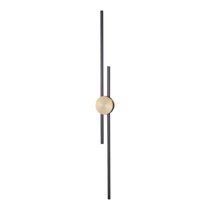 Lampa ścienna LED CENTRO czarny i mosiądz 122 cm - elegancki kinkiet