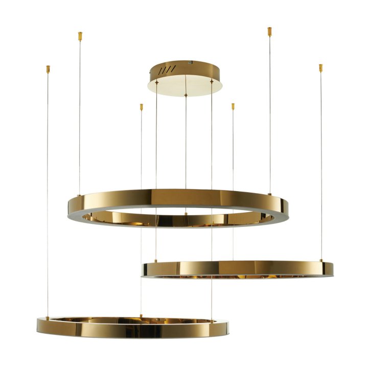 Lampa wisząca CIRCLE 40+60+80 LED złoty połysk na 1 podsufitce