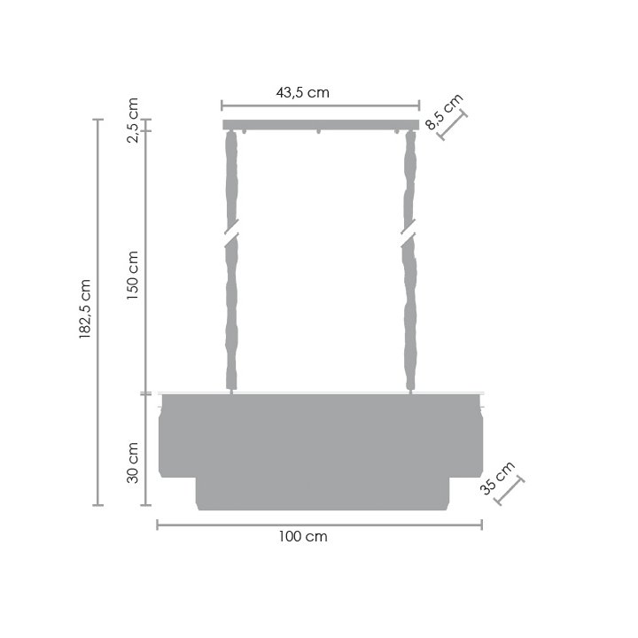 Lampa wisząca SPARKLE DOUBLE antracyt 100 cm