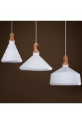 Lampa wisząca NORDIC WOODY biało drewniana 35 cm