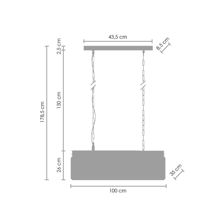Lampa wisząca SPARKLE SINGLE antracyt szczotkowany 100 cm
